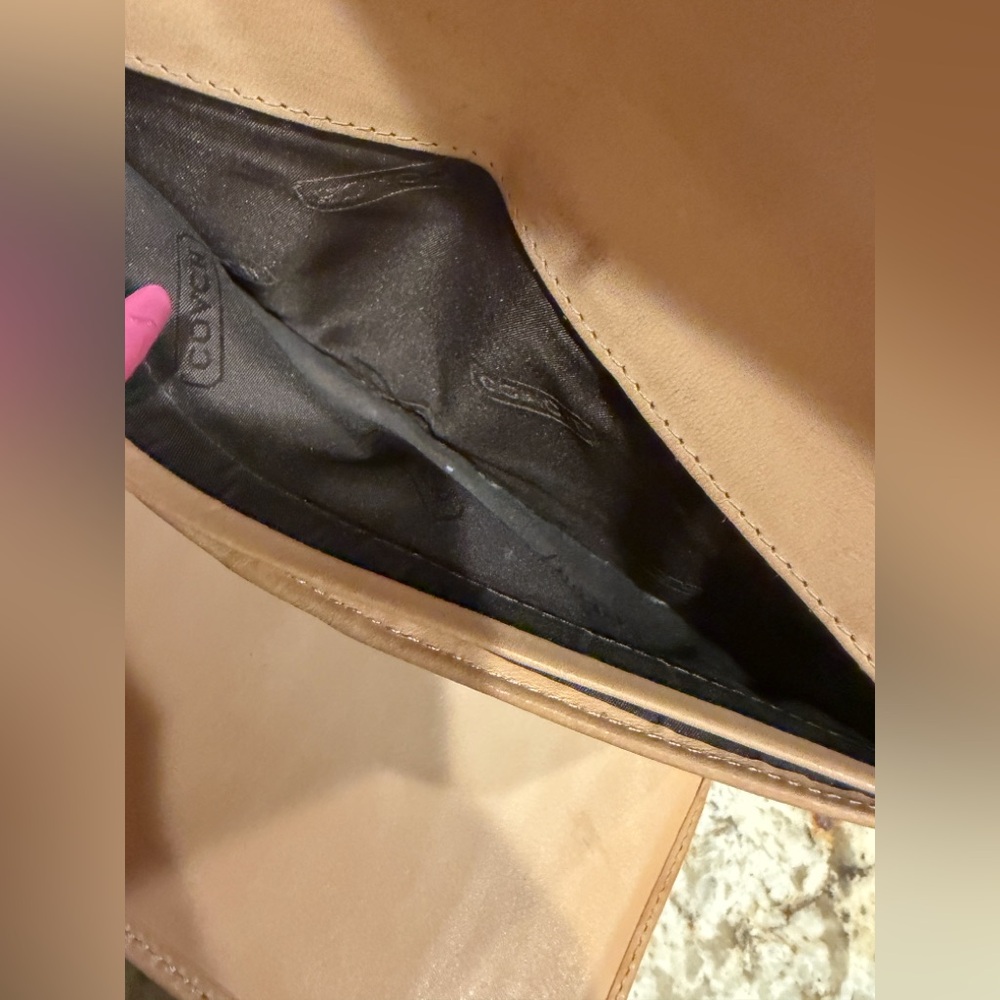 Coach Signature Jacquard brown canvas on natural leather continental - Picture 12 of 14